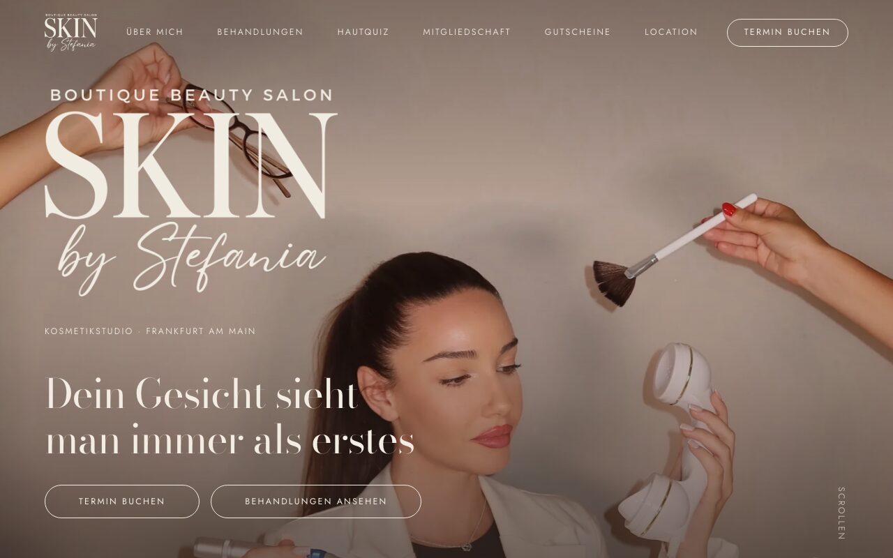 Startseite von Skin by Stefania, Boutique-Kosmetikstudio in Frankfurt